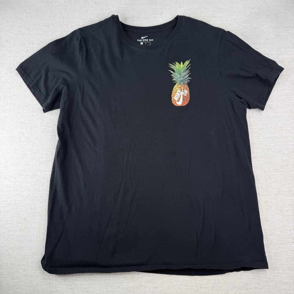 Nike SB Parrot Pineapple Tee T-Shirt Men’s Size L Black Double Sided